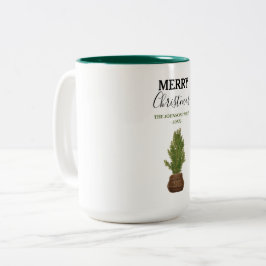 Modern Rustic Julgran Helgdag Två-Tonad Mugg