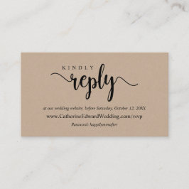 Modern Rustic Kraft, Black font, online OSA websi Tilläggskort