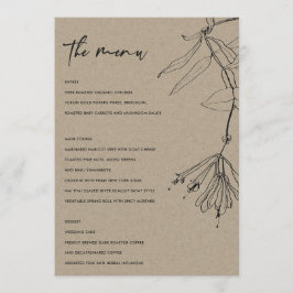 MODERN RUSTIC KRAFT BLACK LINE TECKNING BLOMMIGT M MENY