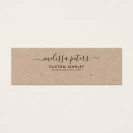 Modern Rustic Kraft Jewelry Earring Visning Card Litet Visitkort