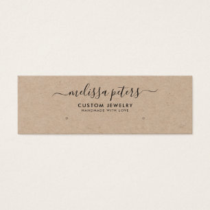 Modern Rustic Kraft Jewelry Earring Visning Card Litet Visitkort