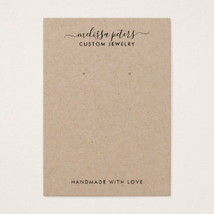Modern Rustic Kraft Jewelry Earring Visning Card Visitkort