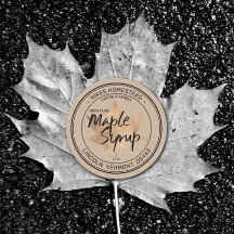 Modern Rustic Kraft Maple Syrup Label Maple Löv
