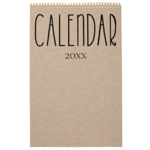Modern Rustic Kraft med svart kalender