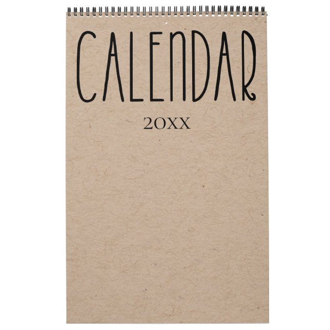 Modern Rustic Kraft med svart kalender (Omslag)