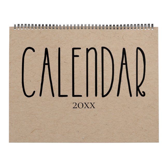 Modern Rustic Kraft med svart kalender (Omslag)