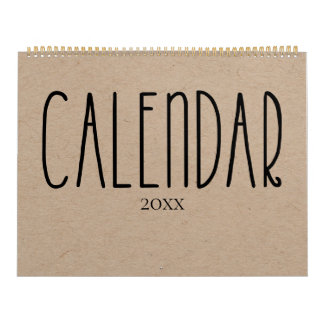 Modern Rustic Kraft med svart kalender