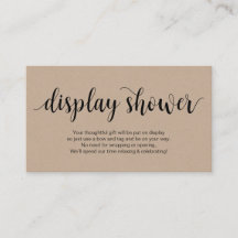 Modern Rustic Kraft, svart skript, Visning Shower