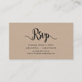 Modern Rustic Kraft, svart teckensnitt, OSA-svar Tilläggskort