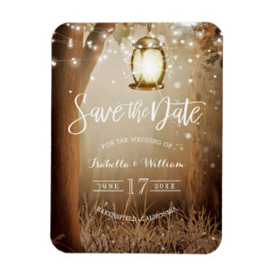 Modern Rustic Land String Ljus Spara datum Magnet