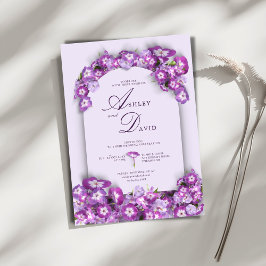 Modern Rustic Lila I Lilac Arch Flowers Bröllop Inbjudningar