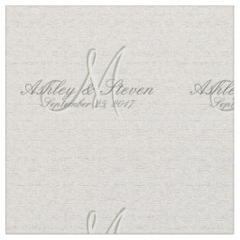 Modern Rustic Linen Bröllop Monogram Tyg
