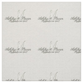 Modern Rustic Linen Bröllop Monogram Tyg