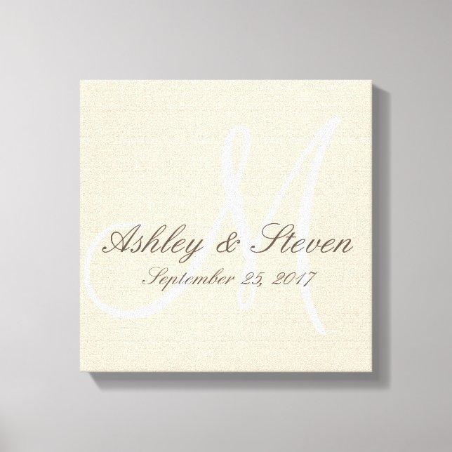 Modern Rustic Linen Monogram Canvastryck (Framsida)