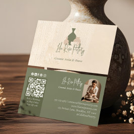 Modern Rustic Minimal Handmade Pottery Ceramic Visitkort