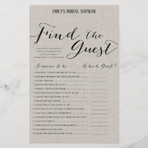 Modern Rustic Möhippa-spel utskriven