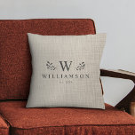 Modern Rustic Monogram Anpassningsbar Family Namn  Kudde<br><div class="desc">Knuffa upp i stil! Vår moderna orustiska monogramkudde, familjens anpassningsbar på tryckt linne. Mysigt komfort, personlig för ditt bo. 🏡 #HomeDecor #MonogramMagic Modern Rustic monogram, anpassat namn som nyligen användes i dekorativ kudde med din familj namn och även det första som vi etablerat oss i år omgivet av vismiska illustrationer...</div>