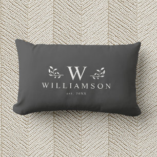 Modern Rustic Monogram Anpassningsbar Family Namn  Lumbarkudde