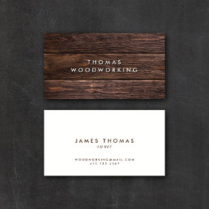 Modern Rustic Mörk Wood AFFÄRSKORT Visitkort