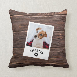 Modern Rustic Mörk Wood Pet Photo Hund Cat Kudde
