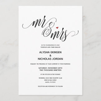 Modern Rustic Mr. och Mrs. Wedding-inbjudningskort Program