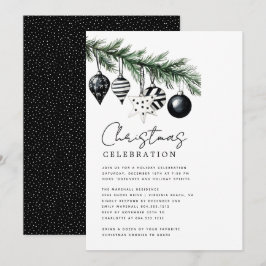 Modern Rustic Nature Christmas Party Invitation  Inbjudningar