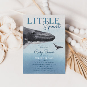 Modern Rustic Ocean Little Squirt Baby dusch Inbjudningar