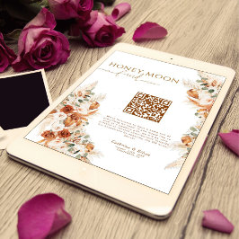 Modern Rustic Pengarar Honeymoon Fund QR Code Bröl Poster