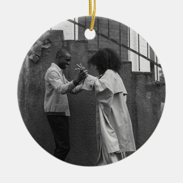 Modern Rustic Plaid Christmas Ornament Personalize (Framsidan)