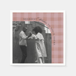 Modern Rustic Plaid Holiday Napkins Personalized Pappersservett