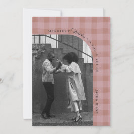 Modern Rustic Plaid Holiday Photo Card Personalize Inbjudningar