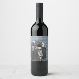 Modern Rustic Plaid Holiday Wine Label Personalize Vinflaska Etikett