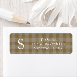 Modern Rustic Plaid Return Address Labels Returadress Etikett