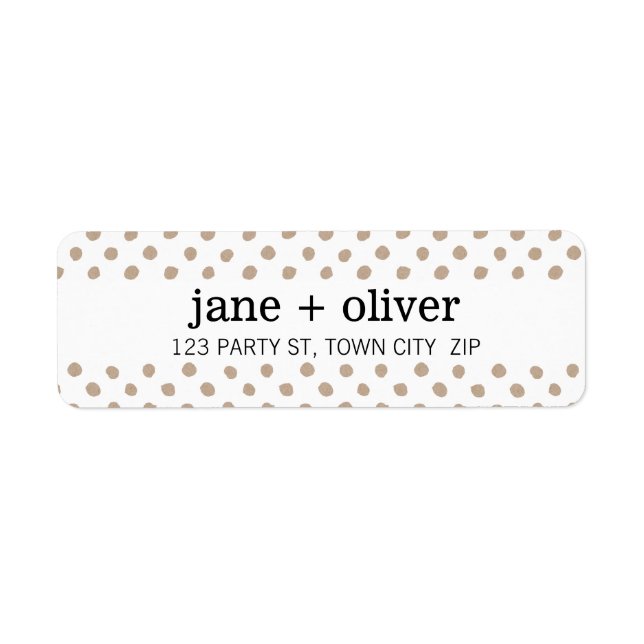 MODERN RUSTIC POLKA DOT mönster söt kraftkraft Returadress Etikett (Framsidan)
