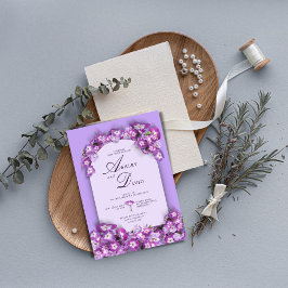 Modern Rustic Purplemoon Lilac Arch Blommigt Bröll Inbjudningar