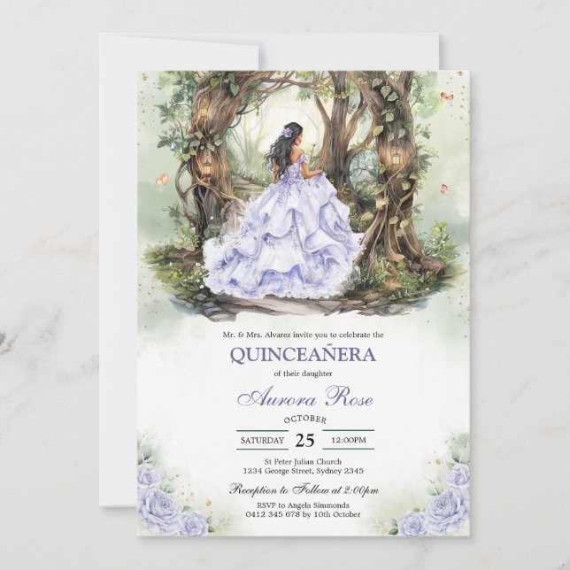 Modern Rustic Quinceanera Invitation Inbjudningar (Framsida)