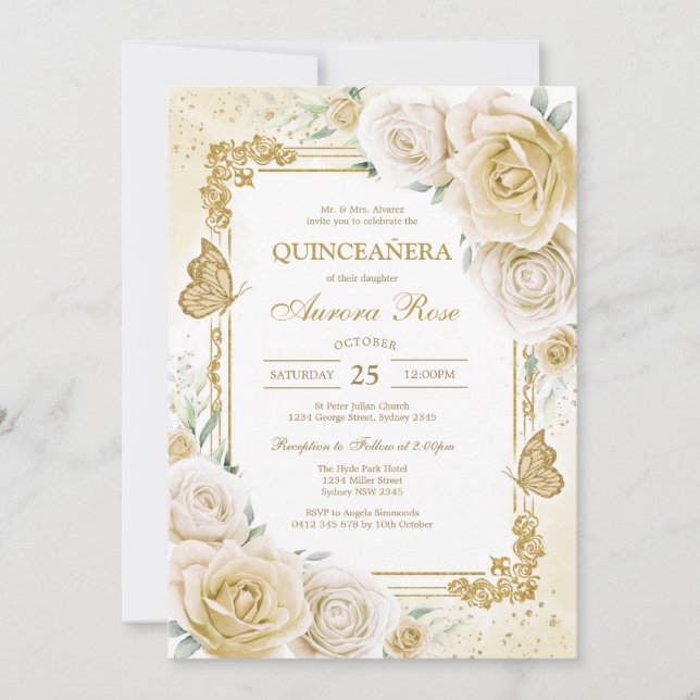 Modern Rustic Quinceanera Invitation Inbjudningar (Framsida)