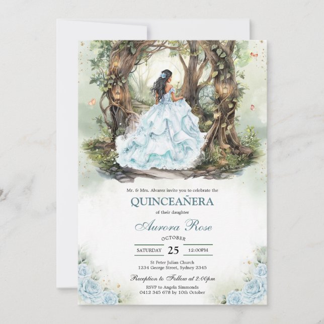 Modern Rustic Quinceanera Invitation Inbjudningar (Framsida)