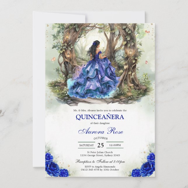 Modern Rustic Quinceanera Invitation Inbjudningar (Framsida)