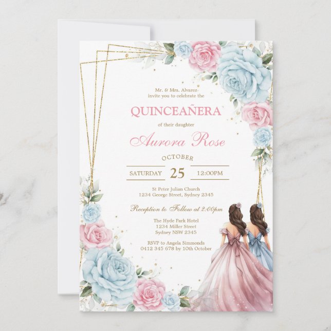 Modern Rustic Quinceanera Invitation Inbjudningar (Framsida)