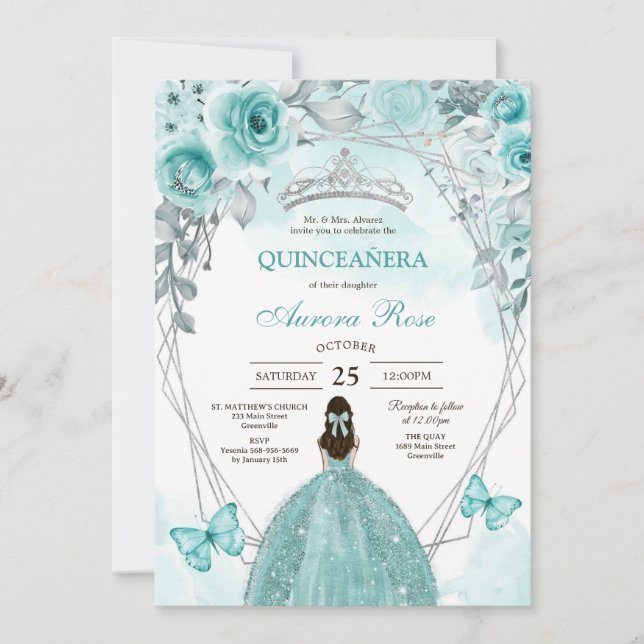 Modern Rustic Quinceanera Invitation Inbjudningar (Framsida)