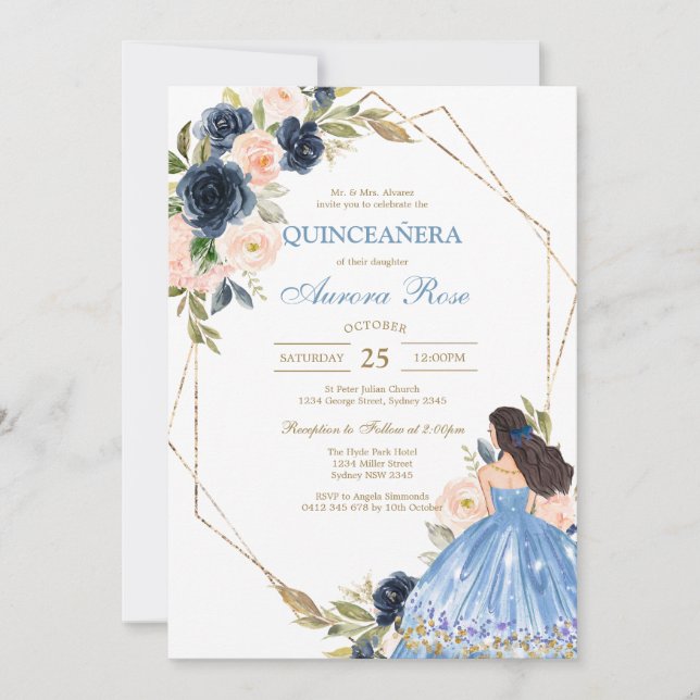 Modern Rustic Quinceanera Invitation Inbjudningar (Framsida)