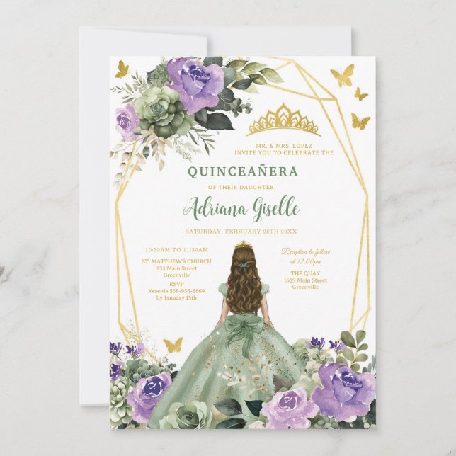 Modern Rustic Quinceanera Invitation Inbjudningar (Framsida)