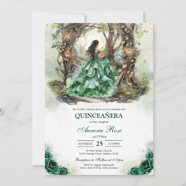 Modern Rustic Quinceanera Invitation Inbjudningar (Framsida)