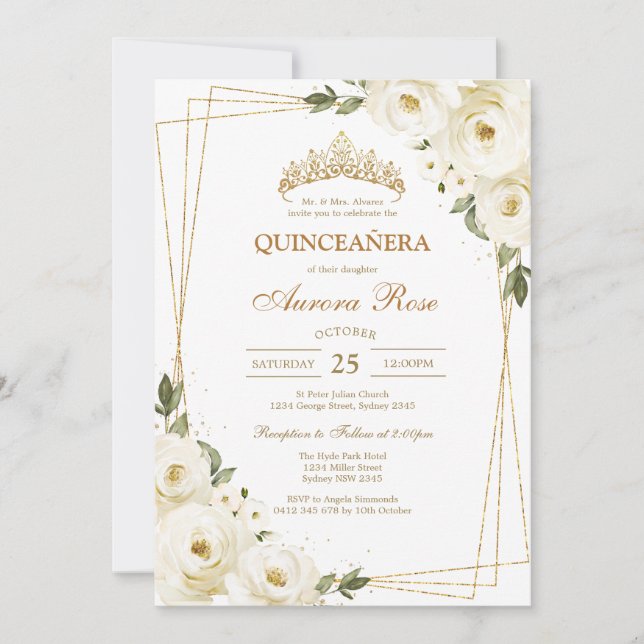 Modern Rustic Quinceanera Invitation Inbjudningar (Framsida)