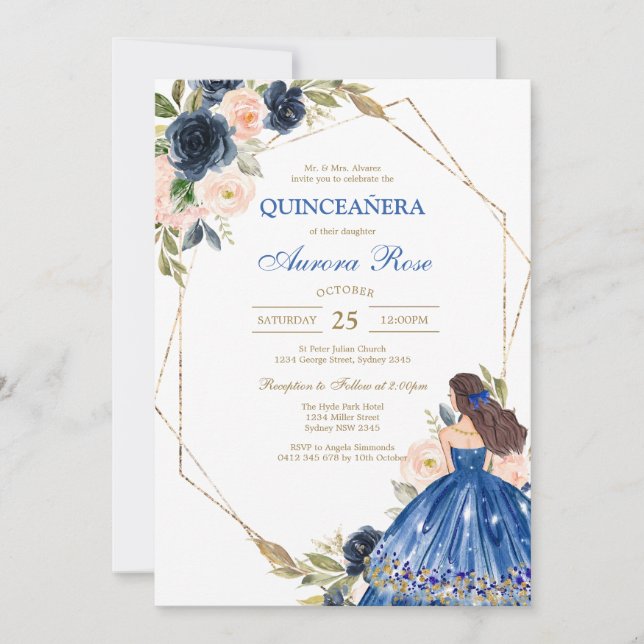 Modern Rustic Quinceanera Invitation Inbjudningar (Framsida)