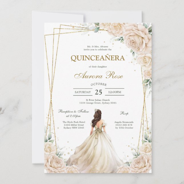 Modern Rustic Quinceanera Invitation Inbjudningar (Framsida)