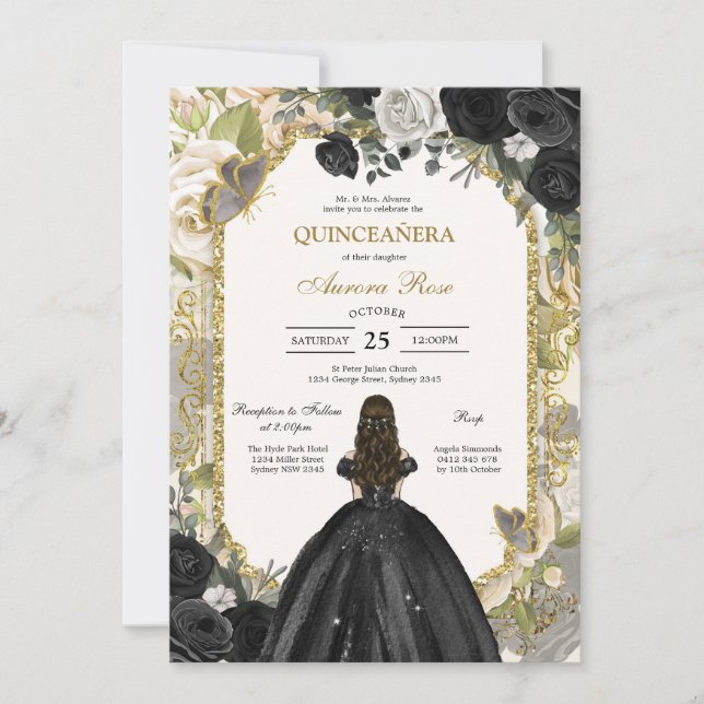 Modern Rustic Quinceanera Invitation Inbjudningar (Framsida)