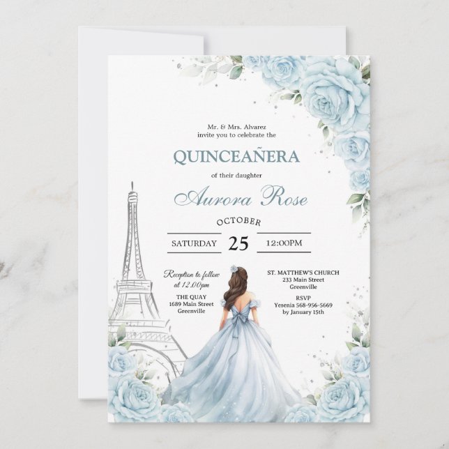 Modern Rustic Quinceanera Invitation Inbjudningar (Framsida)