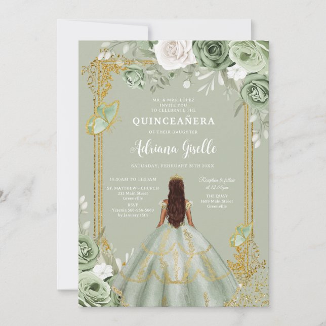 Modern Rustic Quinceanera Invitation Inbjudningar (Framsida)